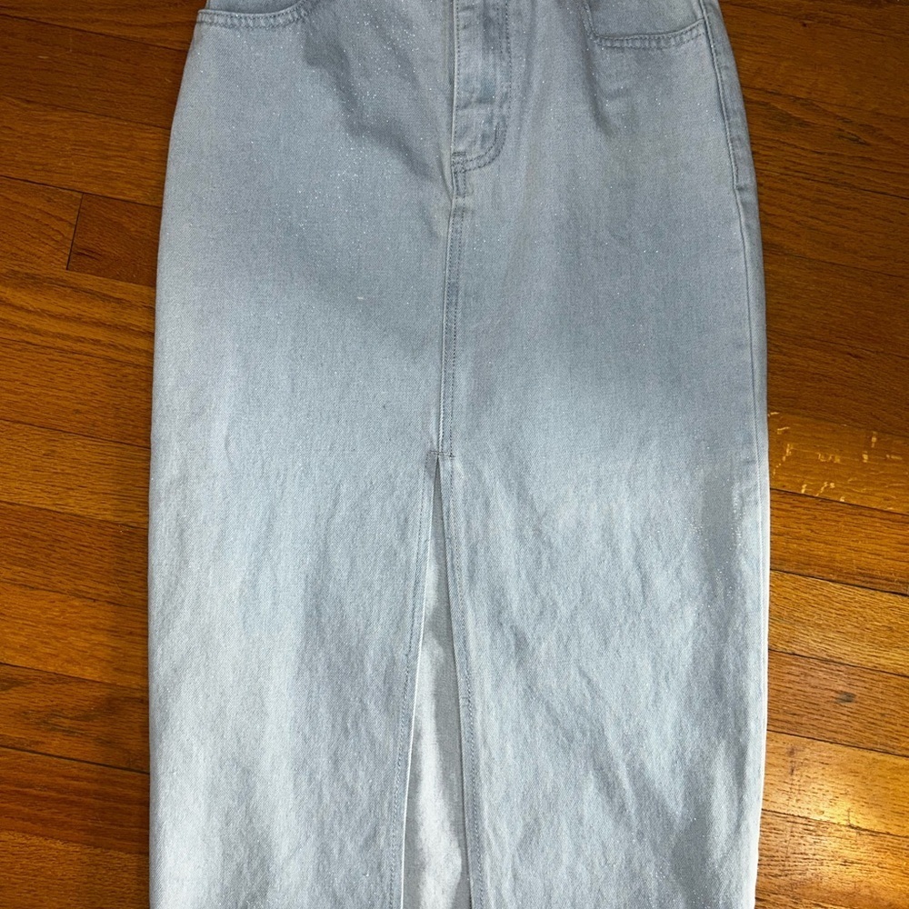 Pre loved Le Lis Light Blue midi Denim Skirt